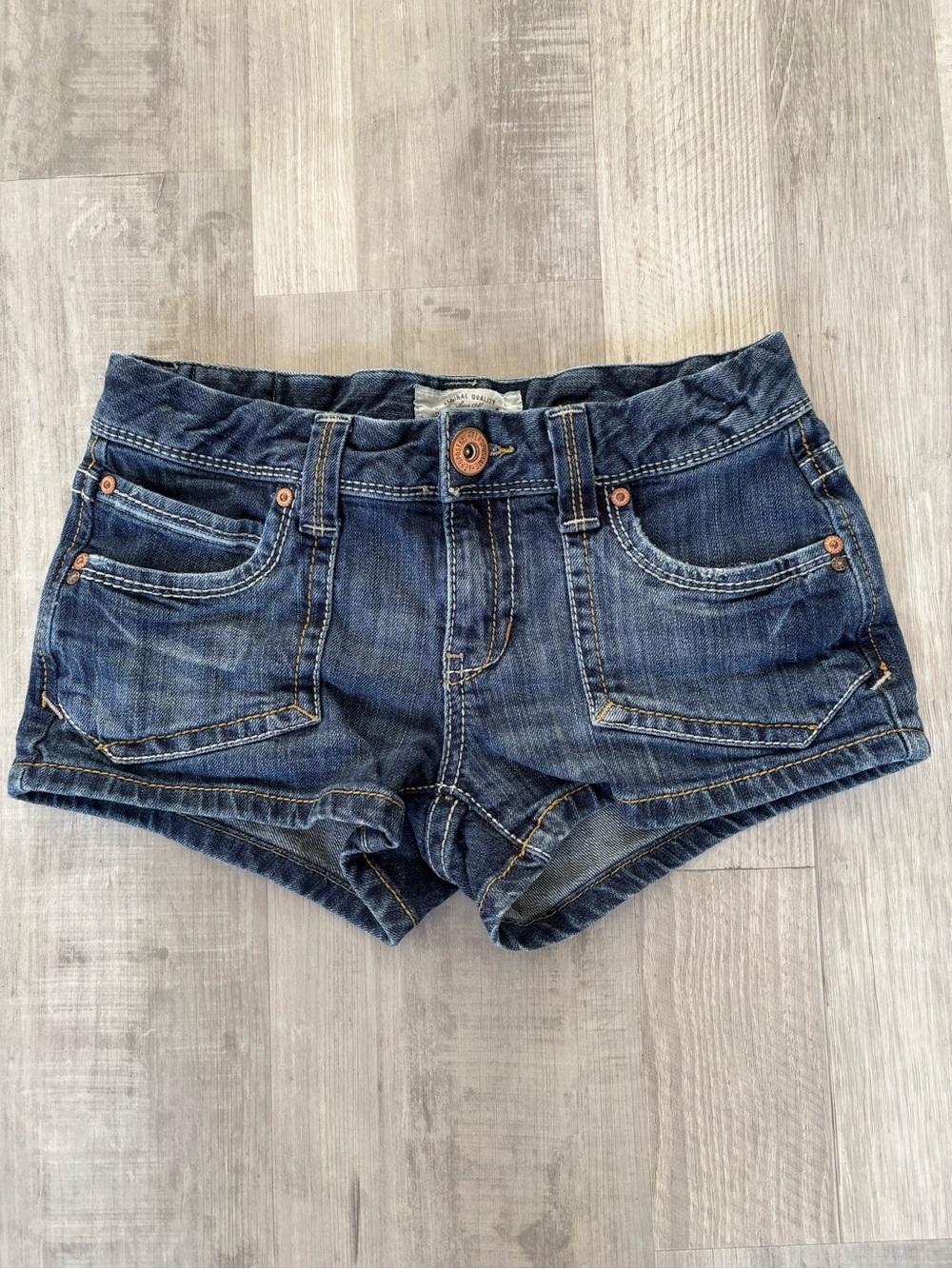 Aeropostale Blue Denim Low-Rise Short Shorts